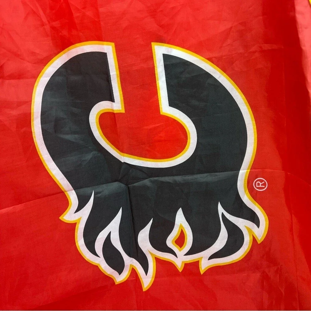 Calgary Flames Red Promotional Flag with Black & Yellow Logo